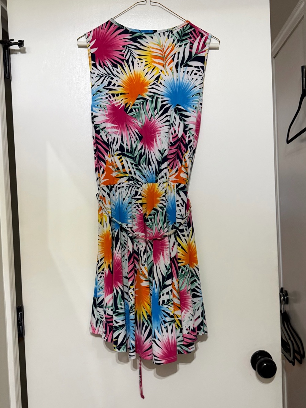 Tropical Multi-Color Sleeveless Sundress w/ shorts underneath